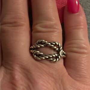 American West Sterling Silver Lasso Love Knot Ring Twisted Rope Ring SIZE 8